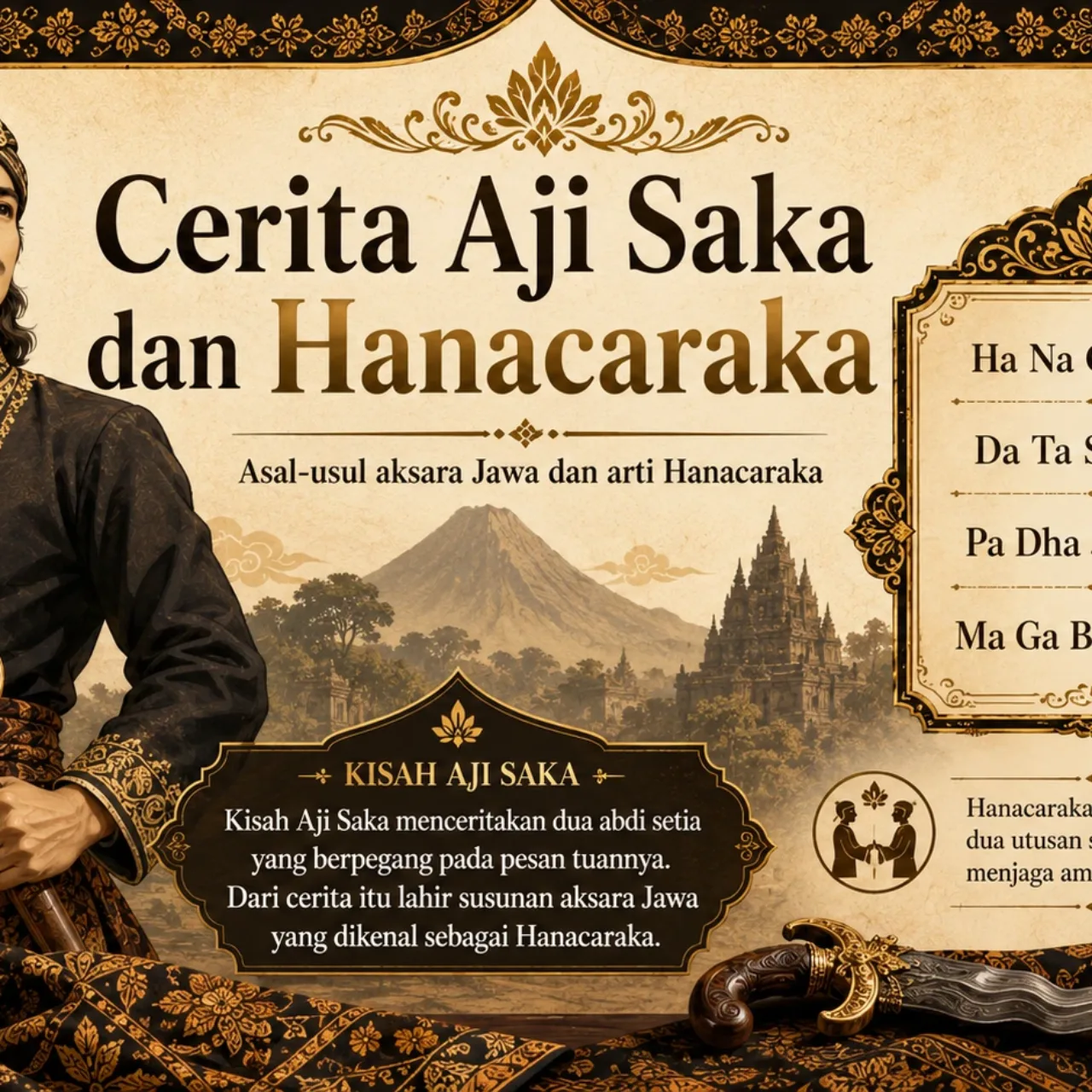 Cerita Aji Saka dan Hanacaraka serta Arti Hanacaraka