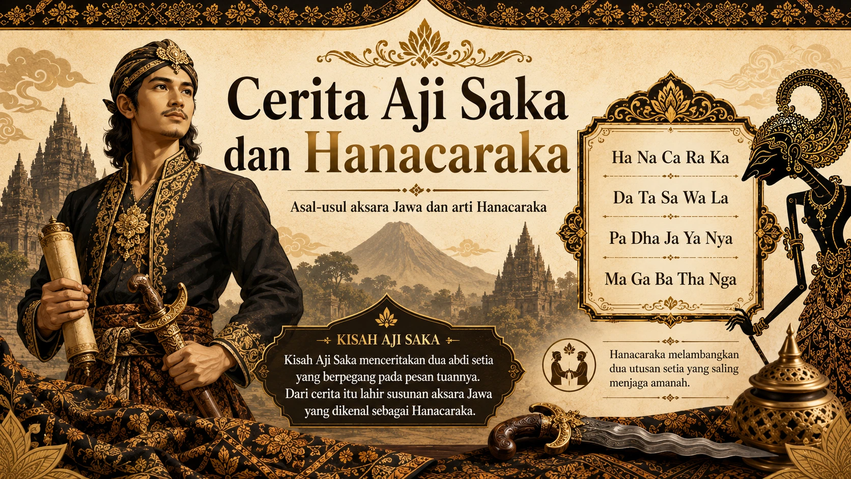 Cerita Aji Saka dan Hanacaraka serta Arti Hanacaraka