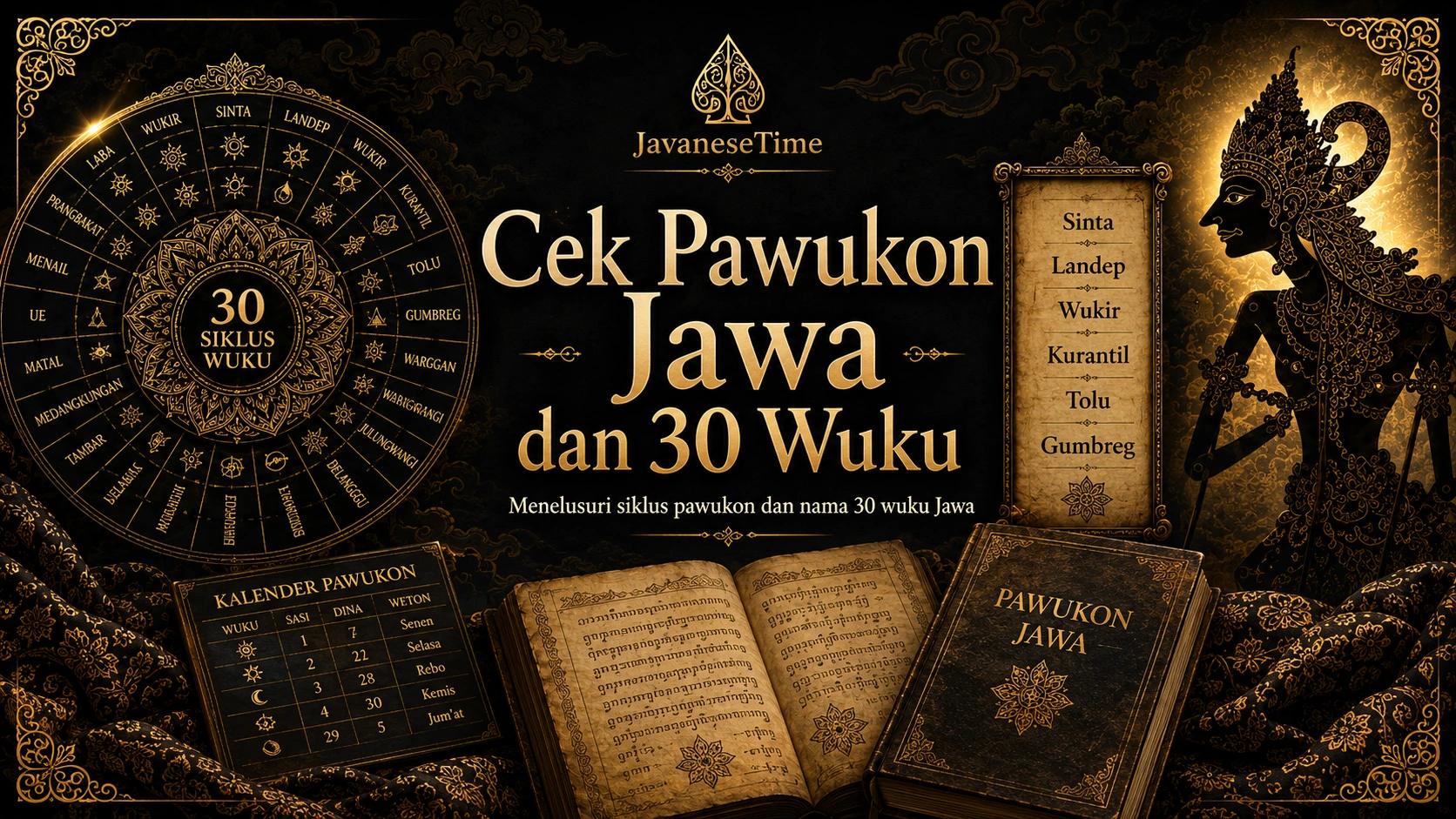 Daftar 30 Wuku dalam Pawukon Jawa secara Urut