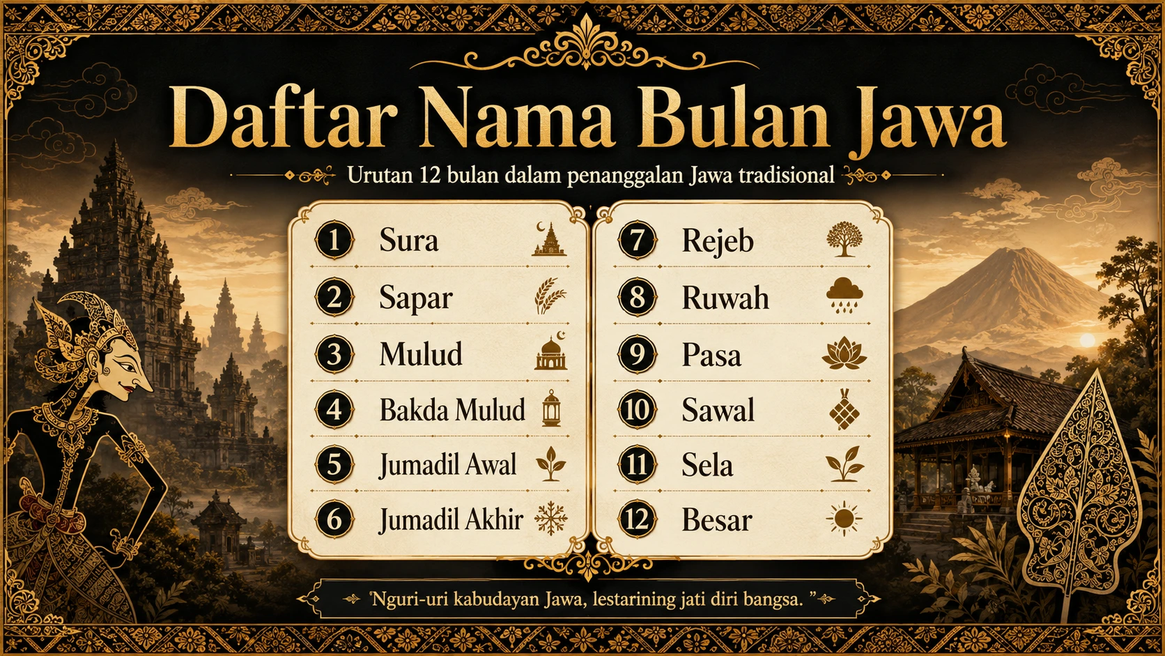 Daftar Nama Bulan Jawa