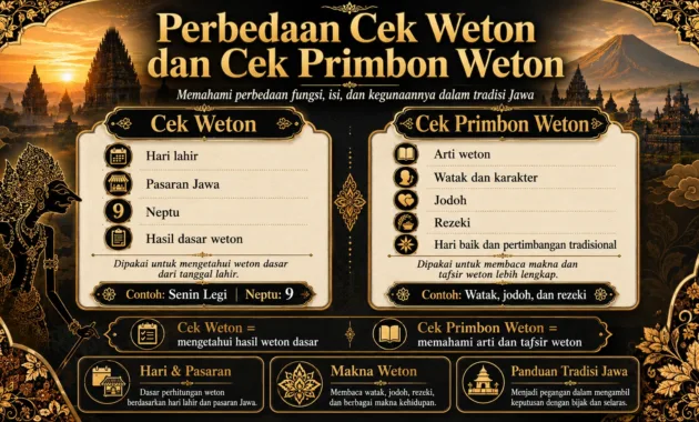 Perbedaan Cek Weton dan Cek Primbon Weton Perbedaan Cek Weton dan Cek Primbon Weton