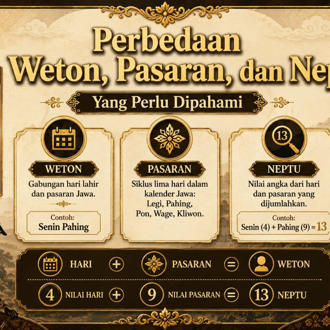Perbedaan Weton, Pasaran, dan Neptu Perbedaan Weton, Pasaran, dan Neptu