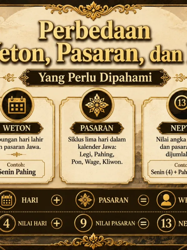 Perbedaan Weton, Pasaran, dan Neptu Perbedaan Weton, Pasaran, dan Neptu