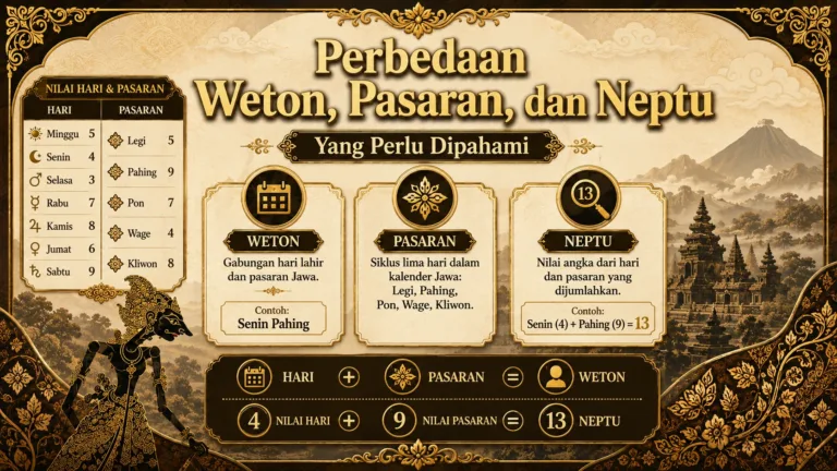 Perbedaan Weton, Pasaran, dan Neptu
