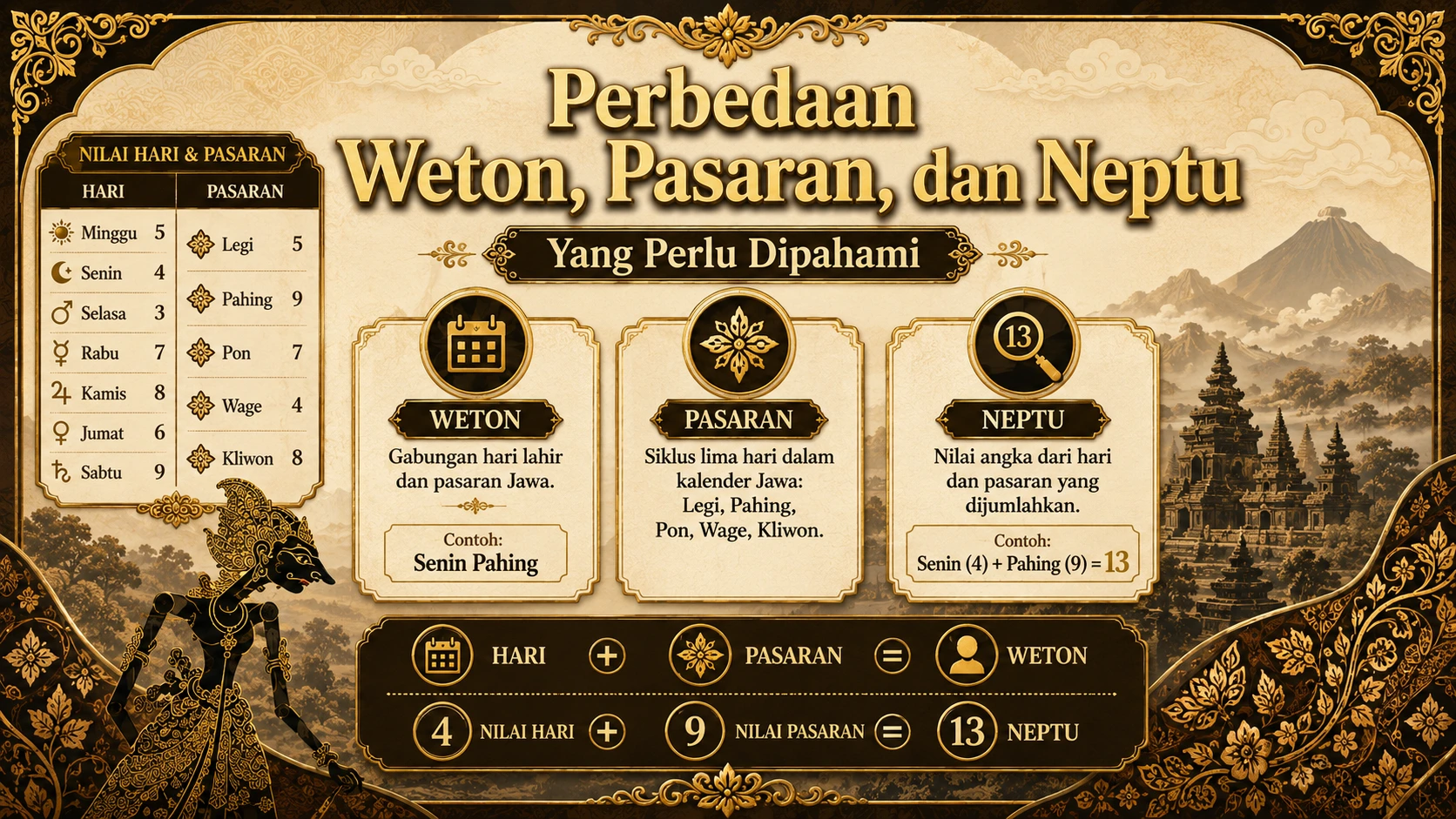 Perbedaan Weton, Pasaran, dan Neptu