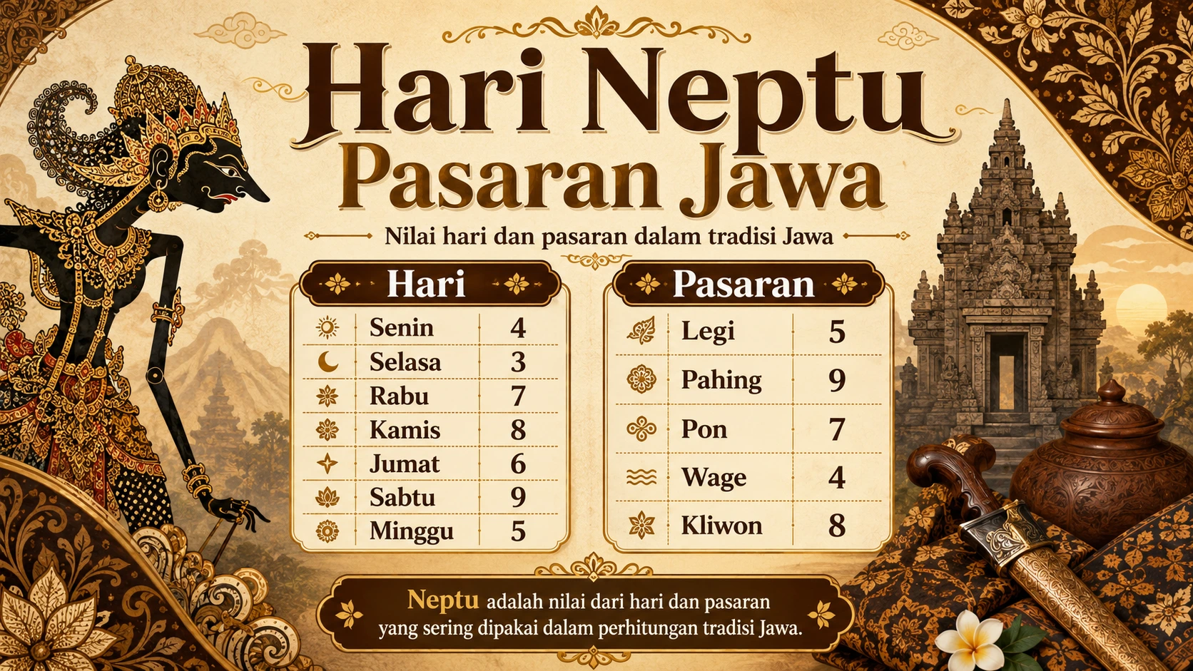 hari neptu pasaran jawa